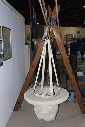 Breeches Buoy used in rescue efforts.