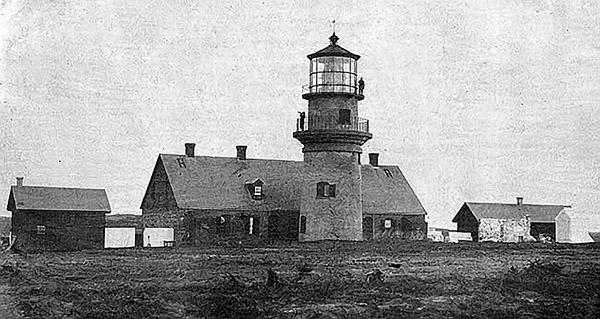 Vintage image of Gay Head Lighthouse in 1800s. Courtesy US Coast Guard.
