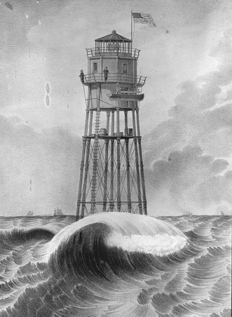 Minot's Ledge lighthouse 1850 construction.
