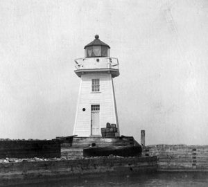 Vintage Image Burlington Breakwater South Light. Courtesy US Coast Guard.