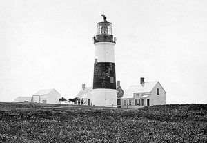 Vintage image Sankaty head lighthouse. Courtesy of US Coast Guard