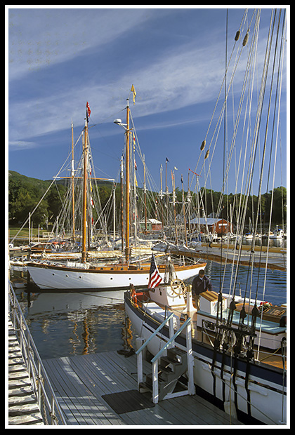 Camden Harbor sailboats