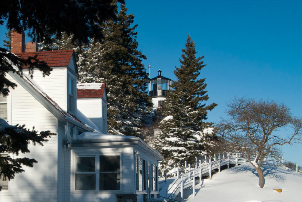 Owl's Head Lighthouse and keeper's house.