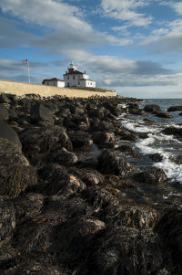 Watch Hill Lighthouse at Low tide