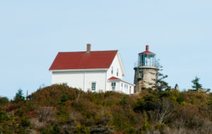 Monhegan Island light on top of Lighthouse Hill.