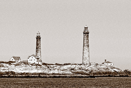 Thacher Island Twin Light Towers in Massachusetts
