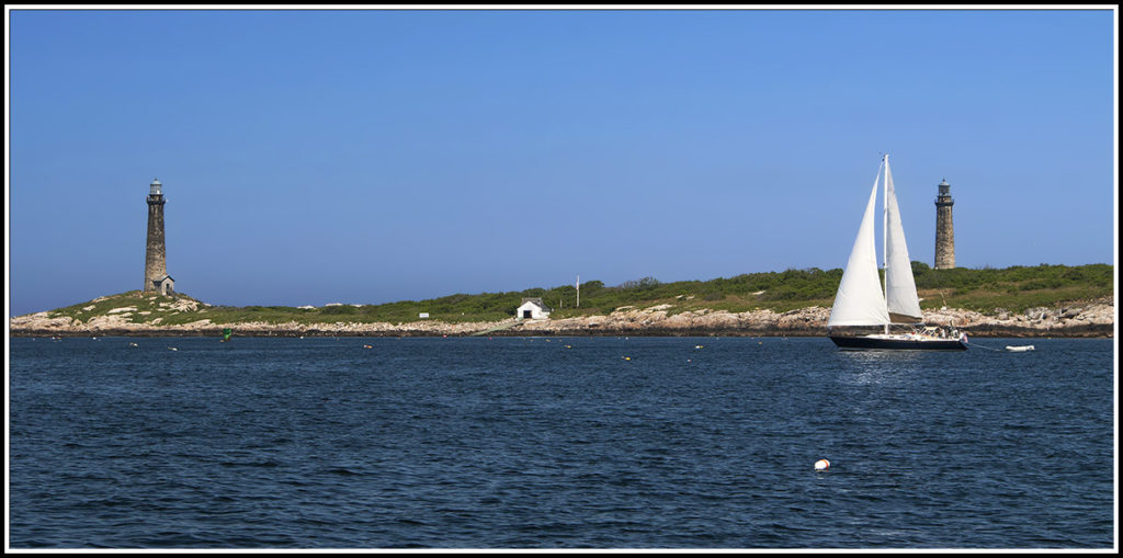 Sailboat Passes By Thacher Island Lights