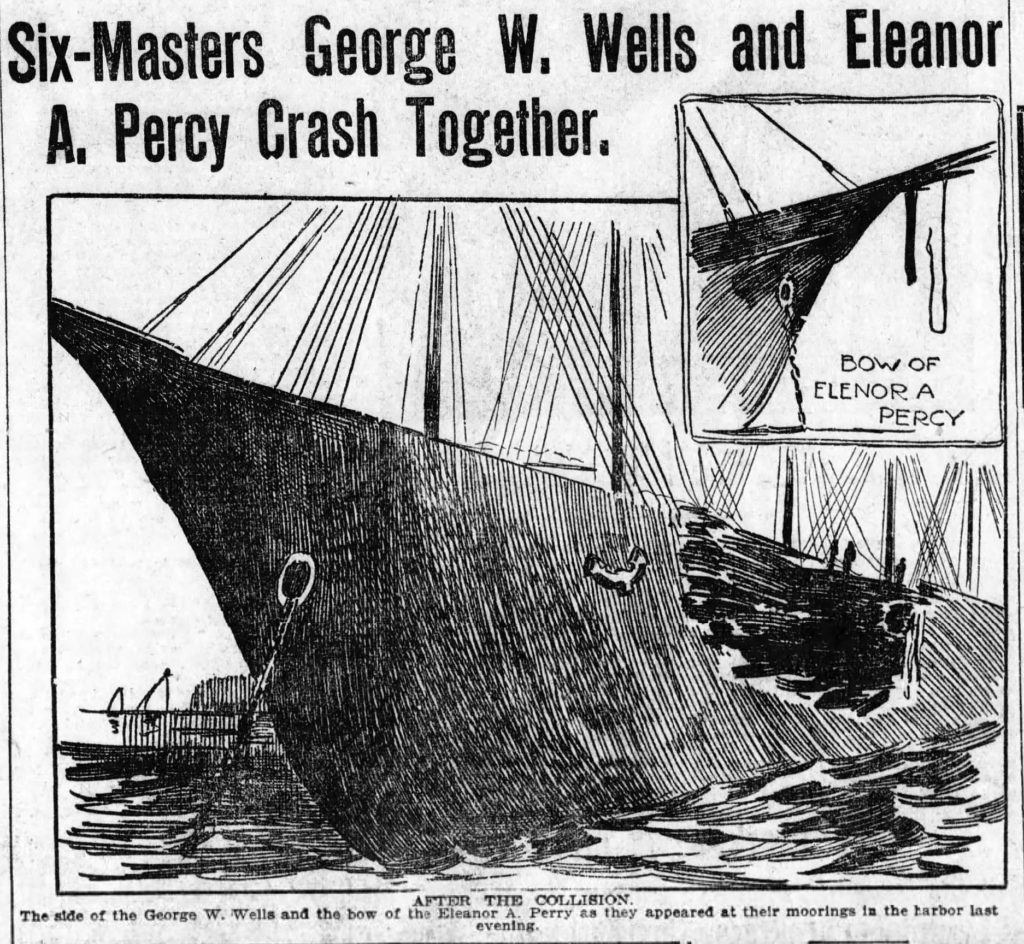 Illustration of Collision Between Schooners