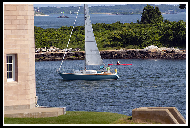 Avery Point light tower guiding boaters