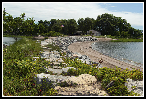 stone bridge of water on Great Captain Island