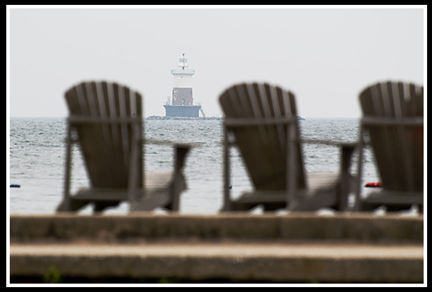 Greens Ledge light from a distant view