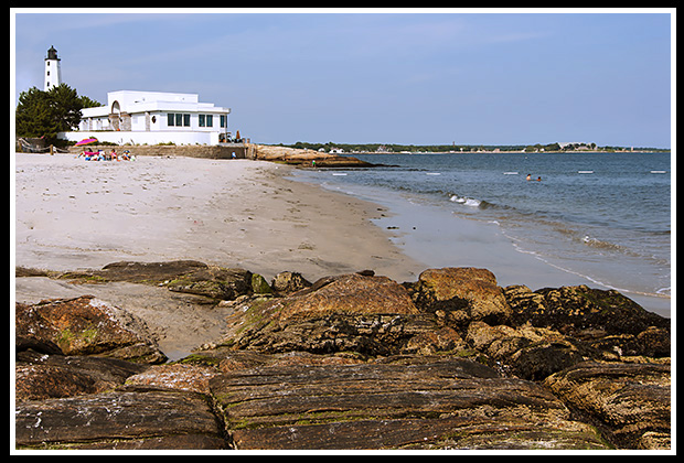 beach near New London Harbor light