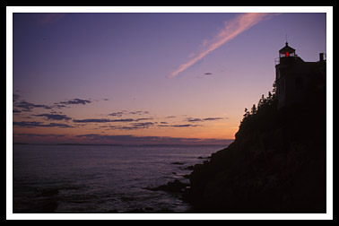 Bass Harbor Head Light at dusk