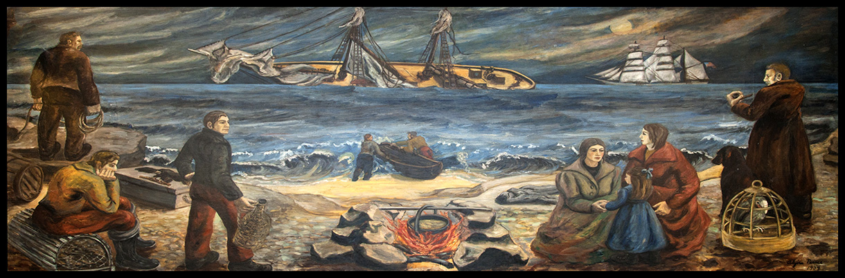 mural painting of the wreck of the Bohemian