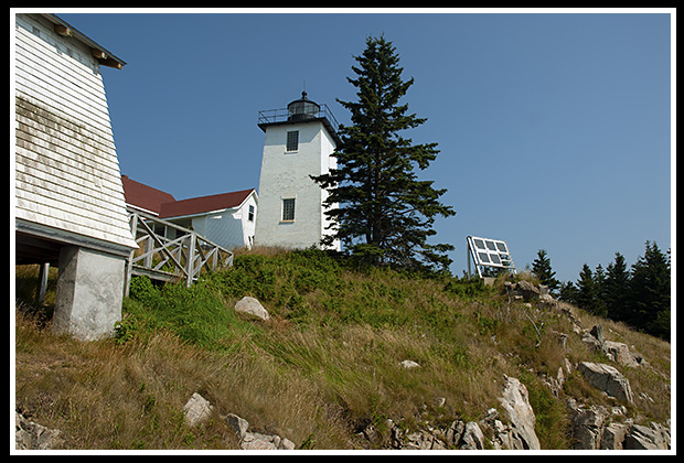 Burnt Coat Harbor light during renovations