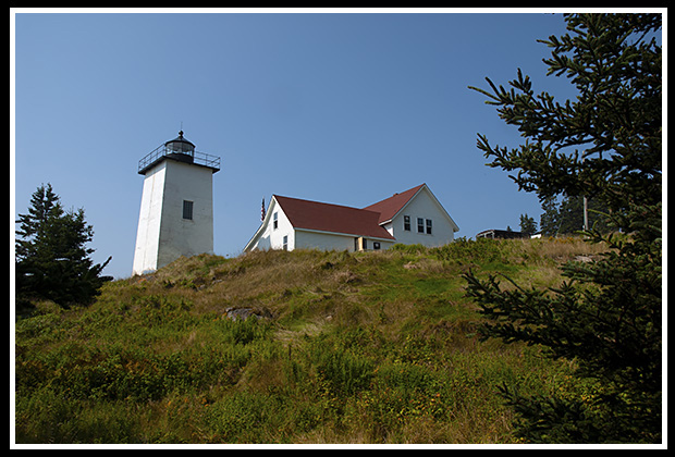 exploring the grounds around Burnt Coat Harbor light