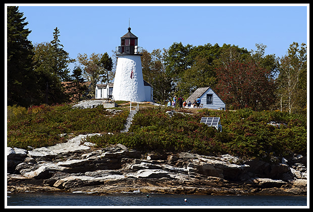 water view of Burnt Island lighthouse