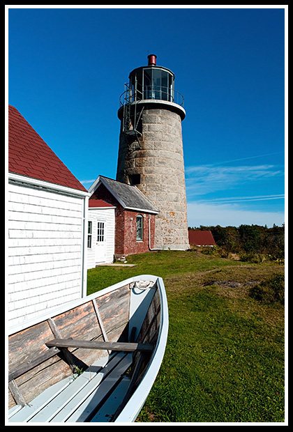 rowboat by Monhegan Island light