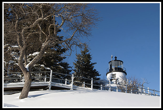 snow covered Owls Head light 