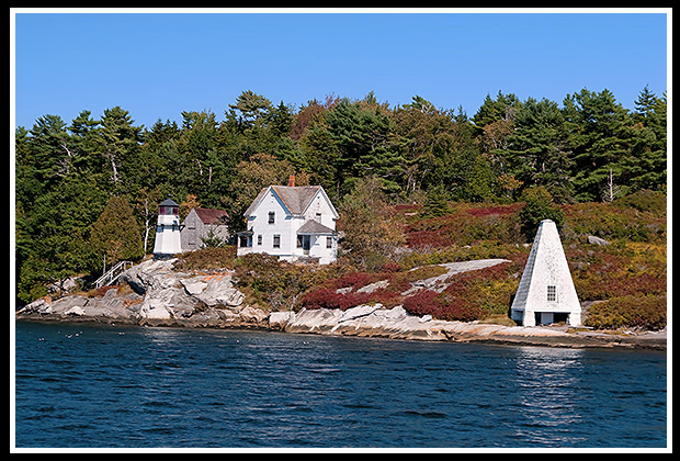 Perkins Island lighthouse along the Kennebec river