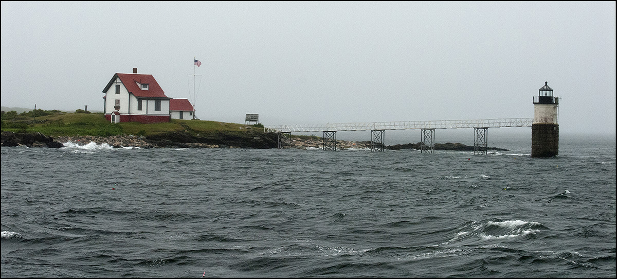 Ram Island light with walkway