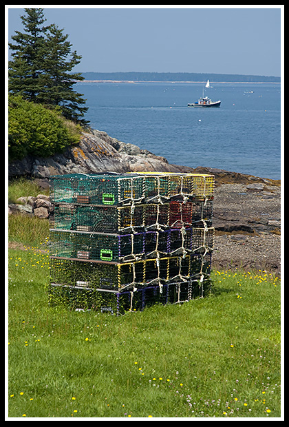 lobster traps at Swan's Island in Maine