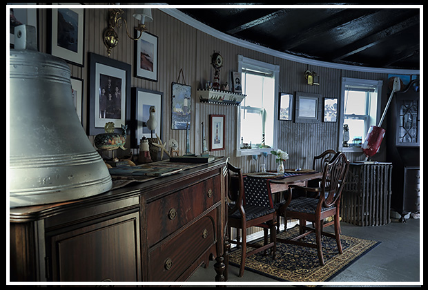 first floor inside Borden Flats lighthouse