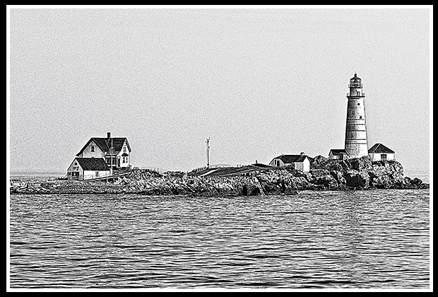 boston light b&w