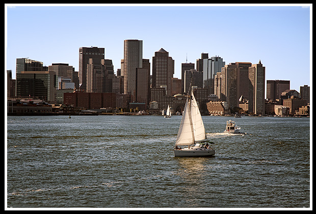 boston skyline harbor view
