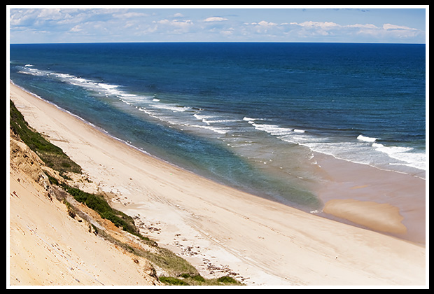 Cape Cod seashore below cliffs