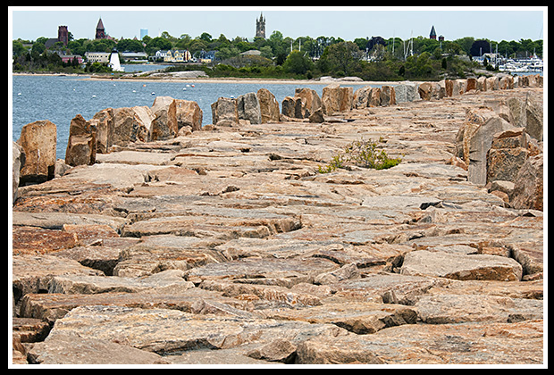 hurricane wall that leads out to palmer Island light