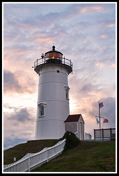 sunset by Nobska Point light