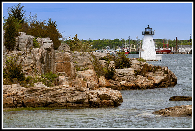 view of Palmer Island light from hurricane wall