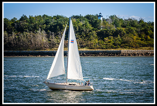 sailing in Boston Harbor by Long Island Light