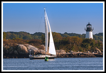 sunset by Ten Pound Island light