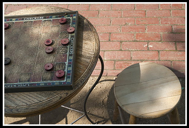 antique checker board