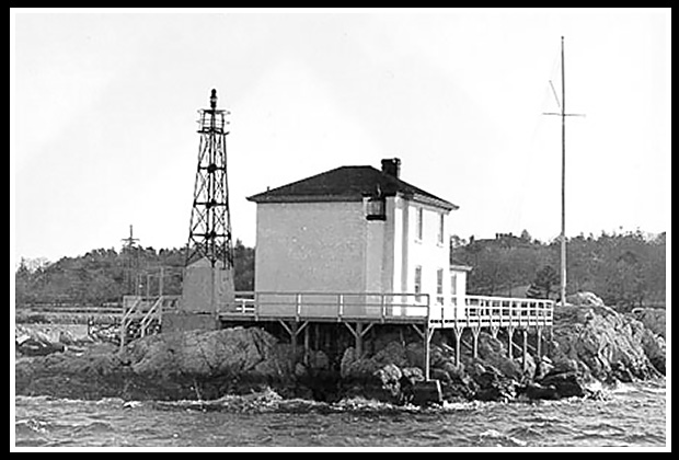 vintage image of Ida Lewis light known previously as Lime Rock light