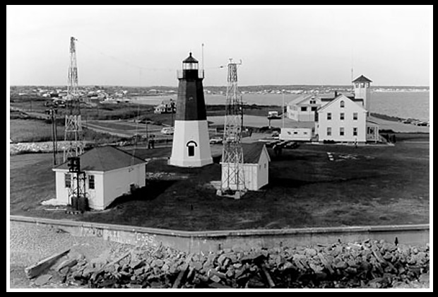 vintage image Point Judith light without adjoining keeper's house