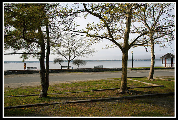 lots of wooden parks to relax at