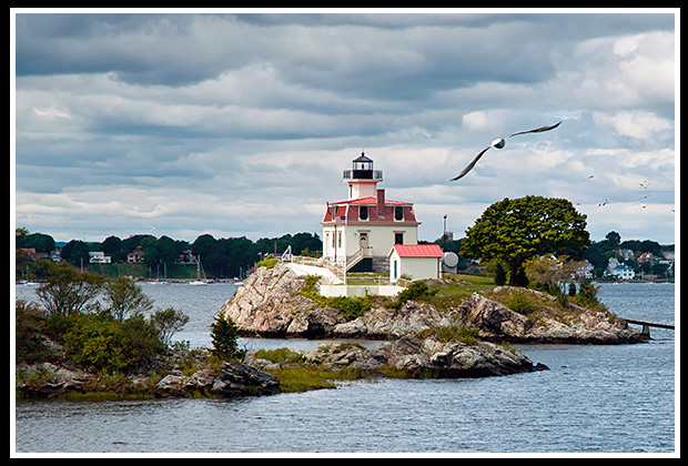 Pomham Rocks Lighthouse in Providence Rhode Island