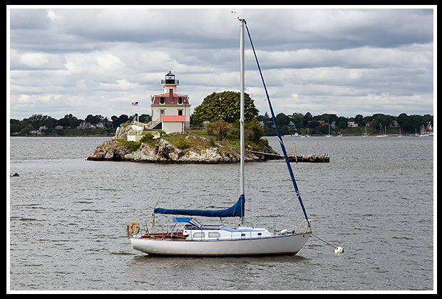 sailboat by Pomham Rocks light